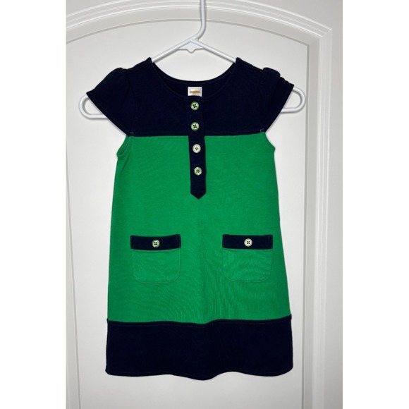 Gymboree Other - Gymboree Girls Color Block Dress Short Sleeve Navy‎ Blue Green Size 5
